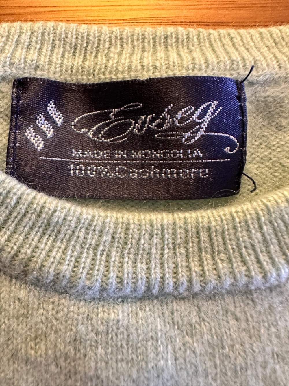 Classic 100% Cashmere Mint Green Crewneck Sweater for Kids - Soft Knit